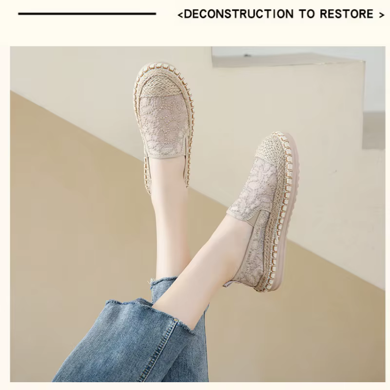 2025 chaussures De créateur tressé dentelle Patchwork