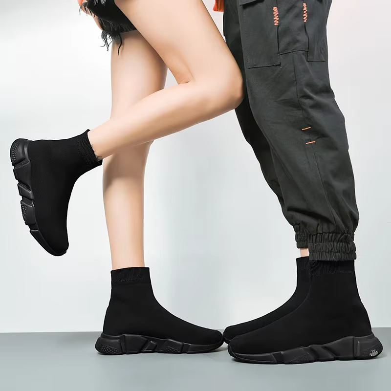 Baskets montantes noires classiques pour hommes