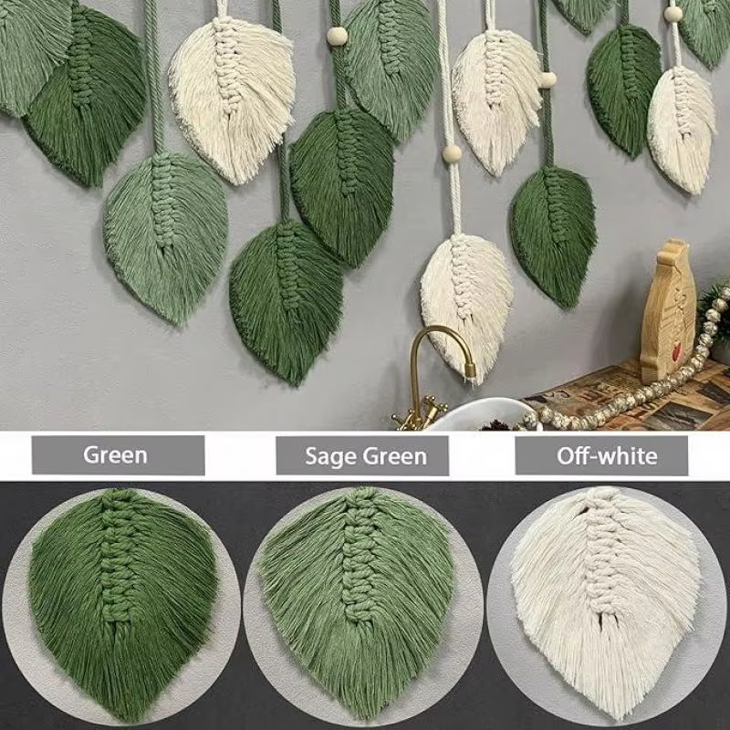Tenture murale à feuilles tissées de style bohème, style campagnard bohème parfait pour décorer les chambres, les cuisines, les salles à manger et les salles de bain, un excellent cadeau pour maman, u