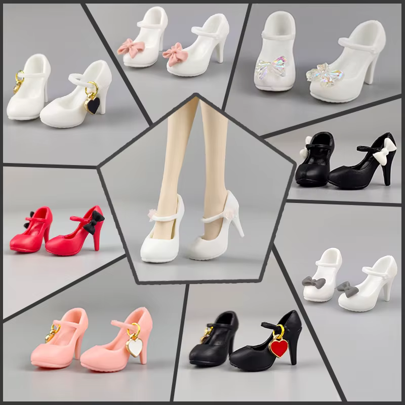 Chaussures à talons hauts pour poupée Barbie, sandales à talons hauts pour poupée Blythe, chaussures de bureau élégantes, accessoires en plastique, jouets de bricolage, 1/6