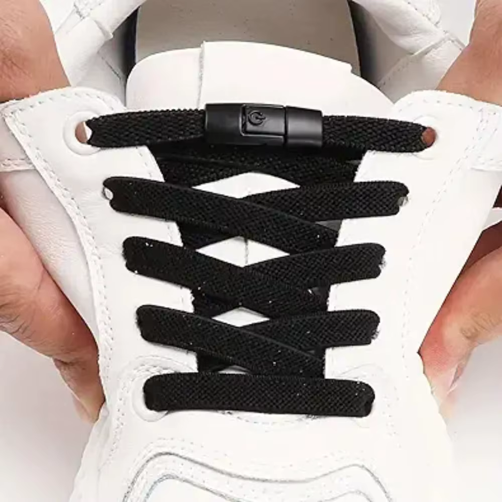 Lacets élastiques sans nœuds avec boucles de fixation pour adultes et enfants