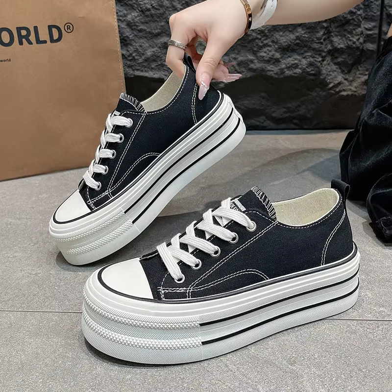 Chaussures en toile à fond épais pour femmes