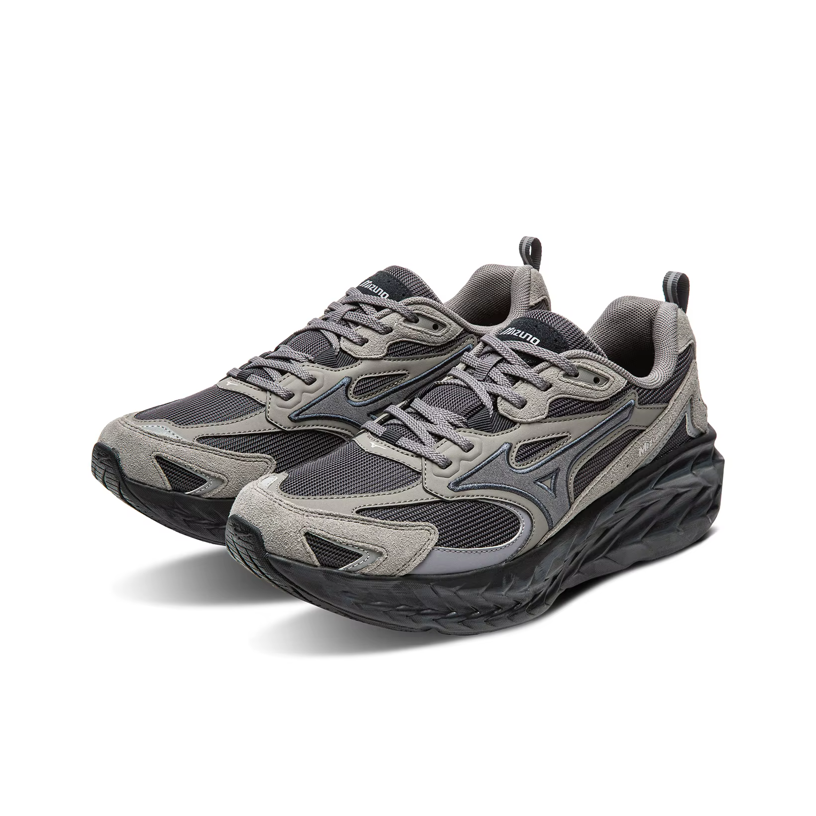 Mizuno ASTRO LS chaussures de course basses unisexe à fines rayures gris D1GH252102