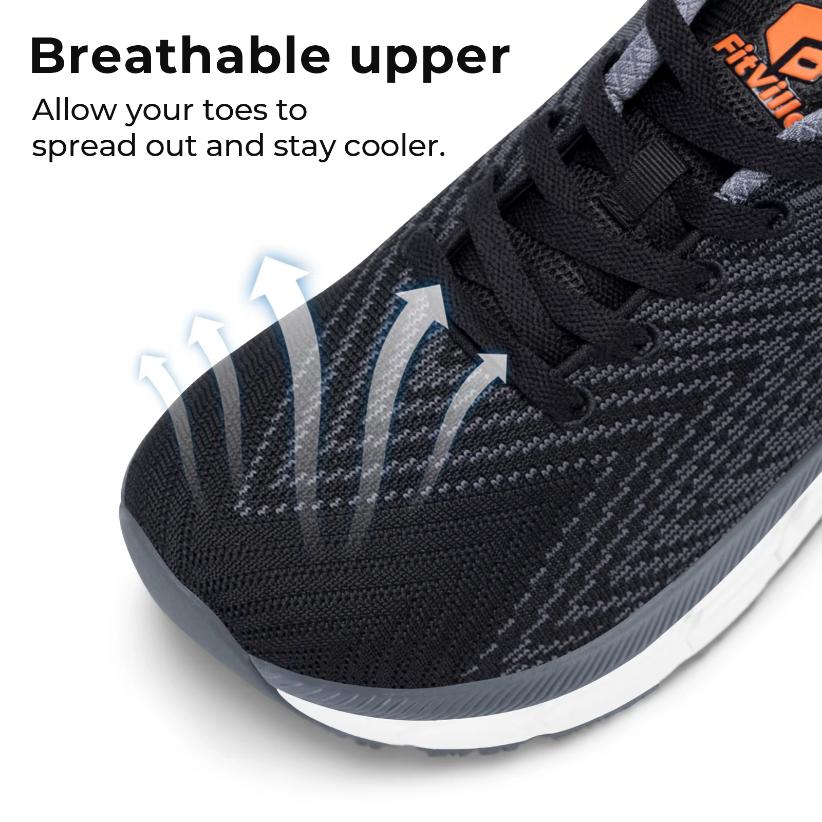 Chaussures pour hommes boîte à bout large rembourré largeur extra