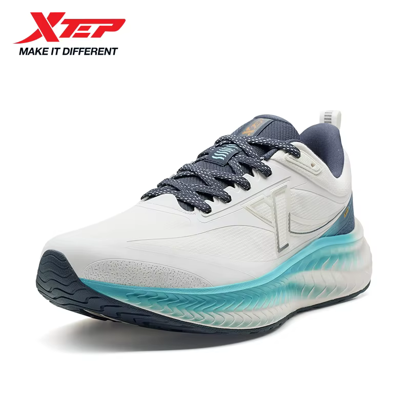 Xtep chaussure de course pour hommes respirant Absorption des chocs confortable résistant à l'usure rebond léger doux baskets 875419110012