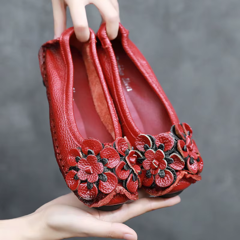 Mocassins Verts Antichoc en Cuir group pour Femme