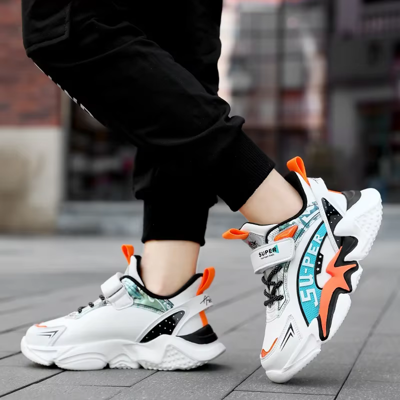 Sport enfants baskets en cuir quatre saisons garçons chaussures décontractées antidérapant