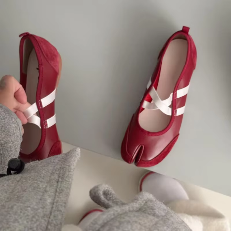 Tabi – chaussures plates à bretelles croisées pour femmes
