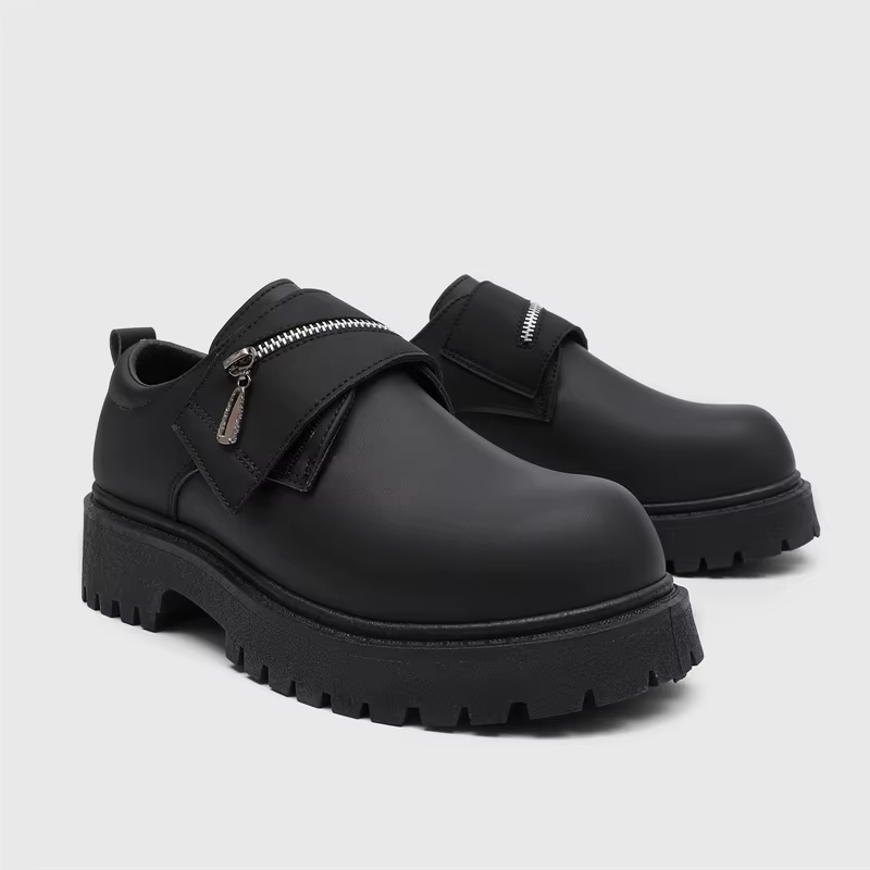 Bottes décontractées pour hommes à semelle épaisse et rehaussement discret