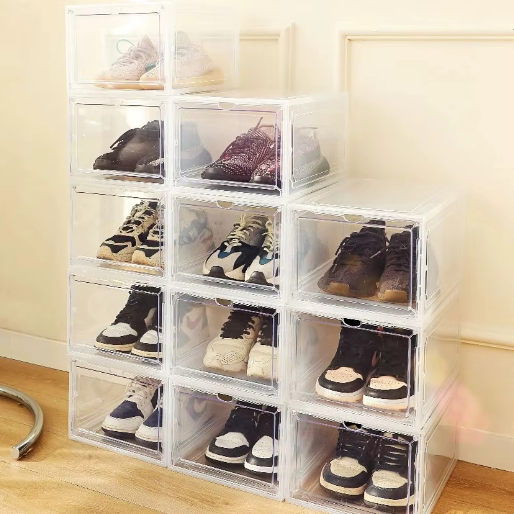 Nouvelle boîte à chaussures de basket-ball transparente avec aspiration