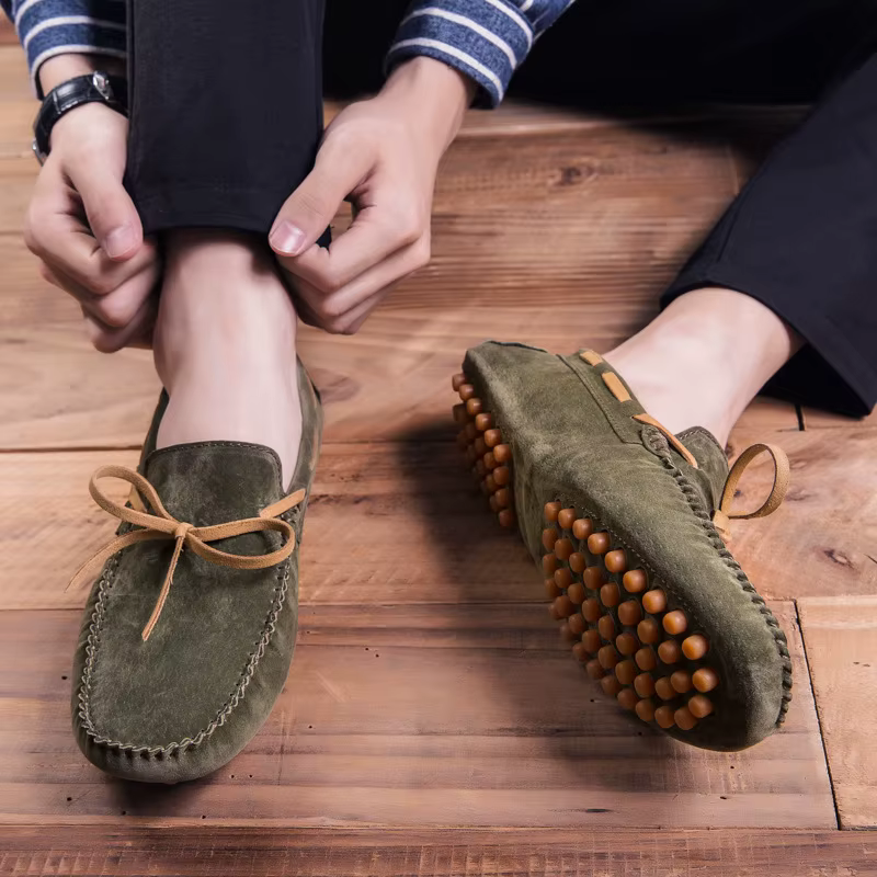 Mocassins en daim et cuir pour hommes