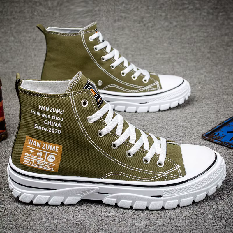 Chaussures montantes en toile pour hommes