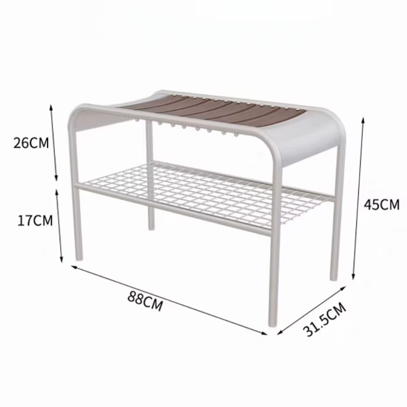 Tabouret en bois pour salon, tabouret métallique de rangement pour entrée, tabouret de sol vintage pour changer de chaussures, meubles pour la maison, mobilier du milieu du siècle