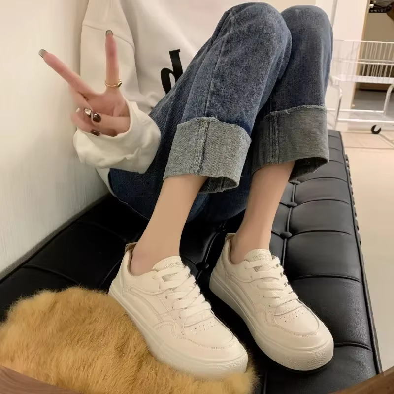 Chaussures Plates en Cuir group pour Femme
