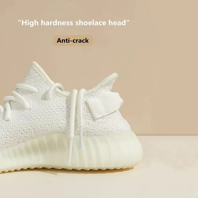 Yezy-Lacets Ronds en Polyester Blanc Cassé pour Chaussures de dehors