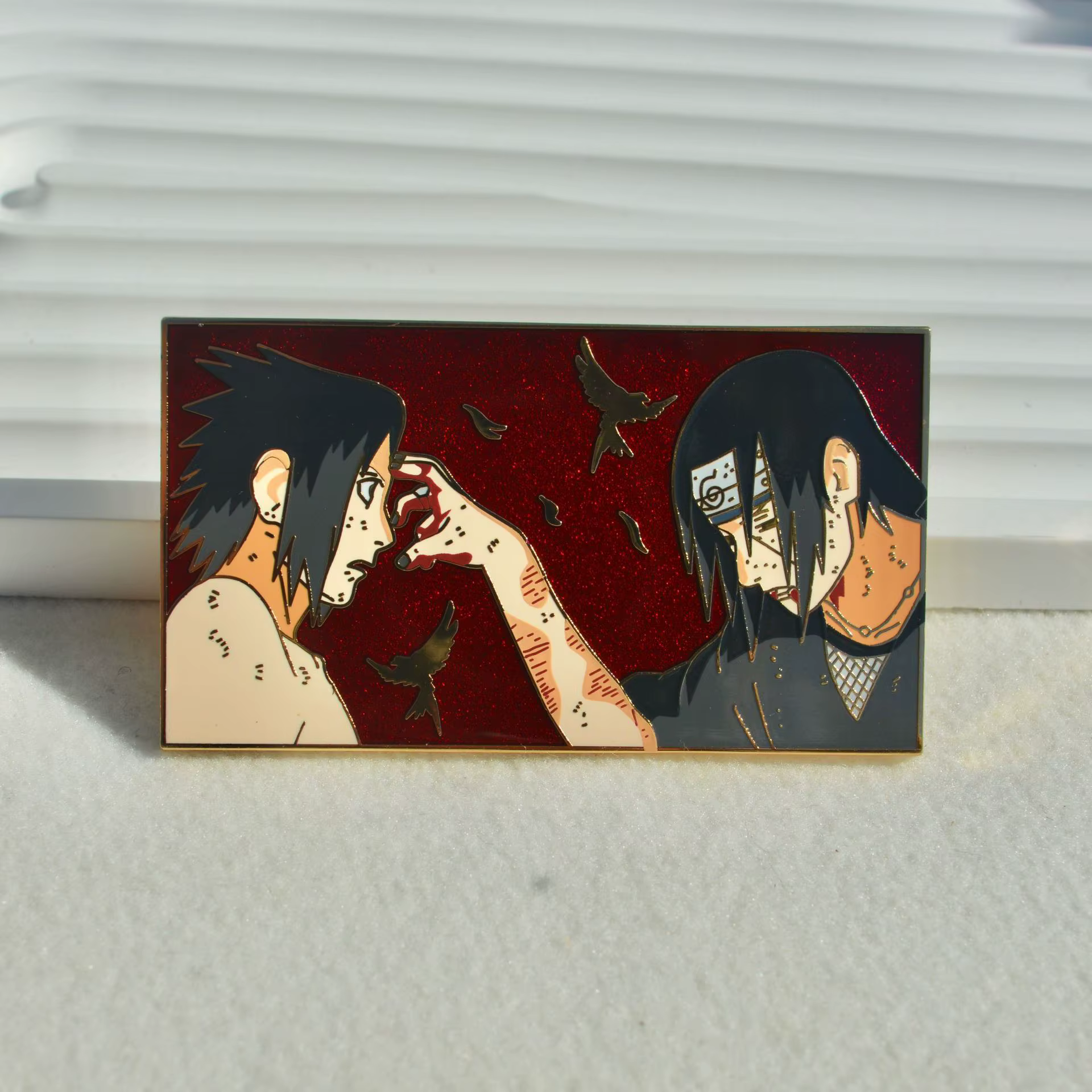 Naruto Itachi Uchiha AndvSasuke épingles en émail broche sac à dos chapeau sac col revers Badge hommes femmes mode bijoux Collection cadeau