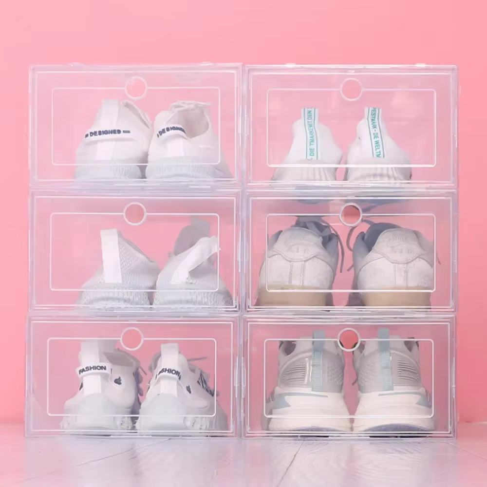 Boîtes à chaussures transparentes empilables
