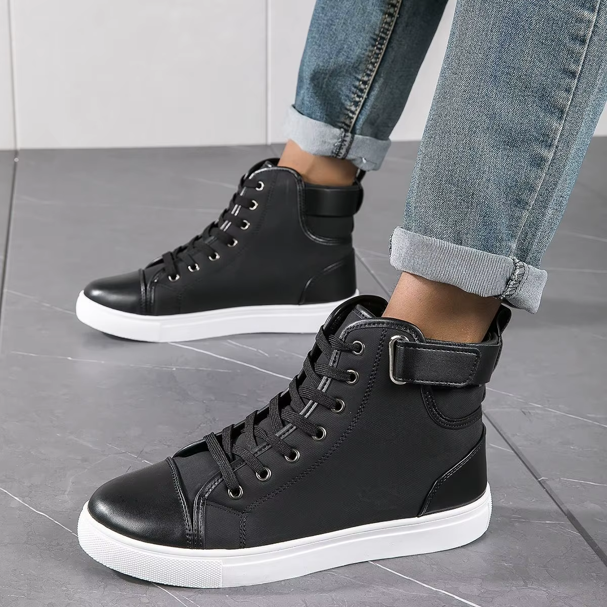 Baskets pour hommes en cuir