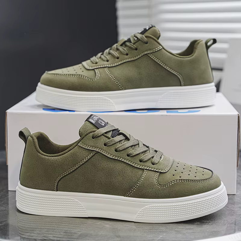 Baskets basses vertes pour hommes