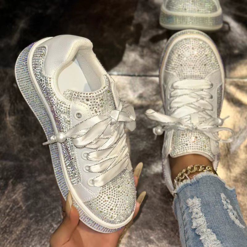 Baskets de luxe à strass pour femmes