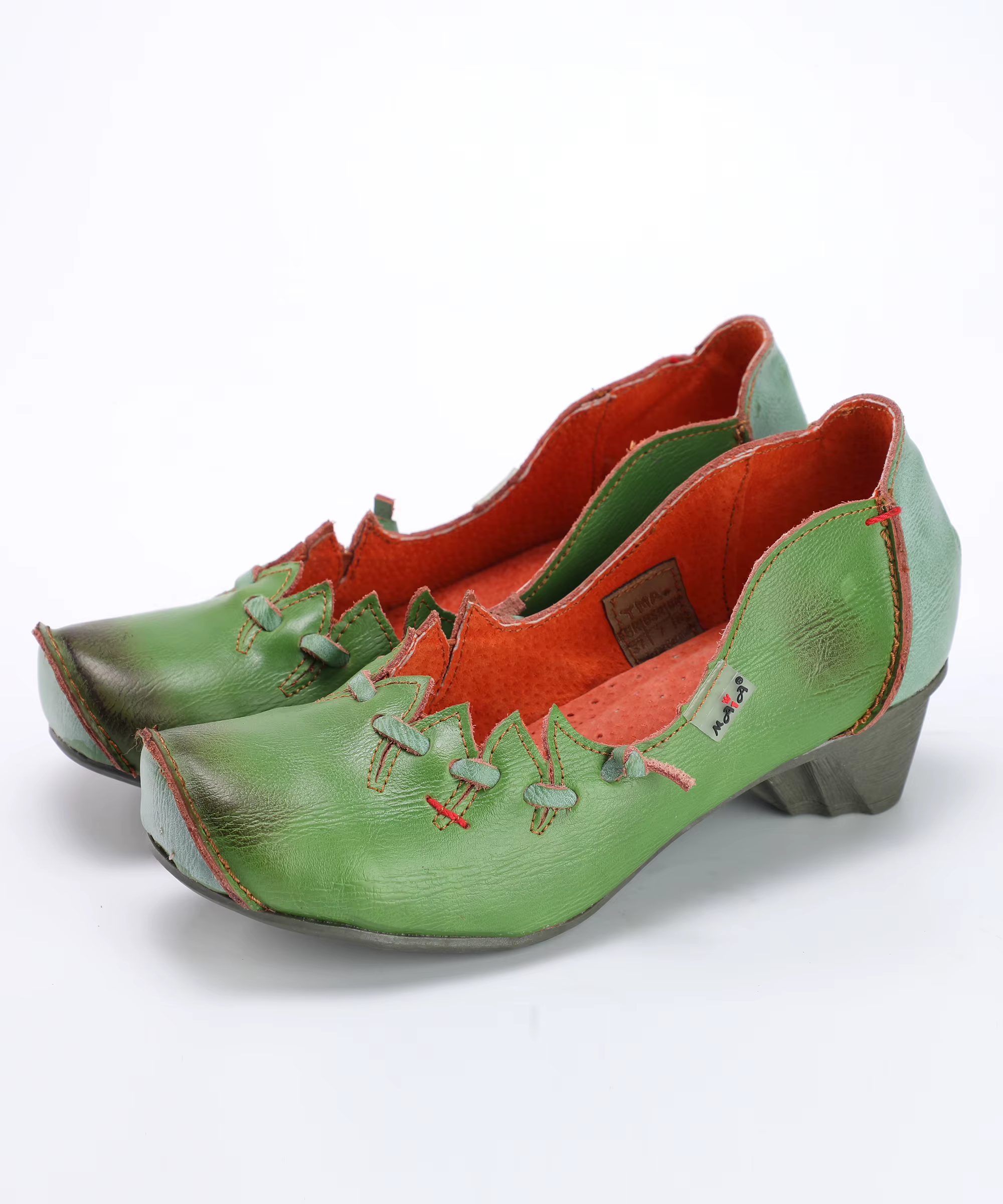TMA EYES-Chaussures à Talons Bas avec Dentelle Peu Profonde pour Femme, Style Rétro, Nouveauté