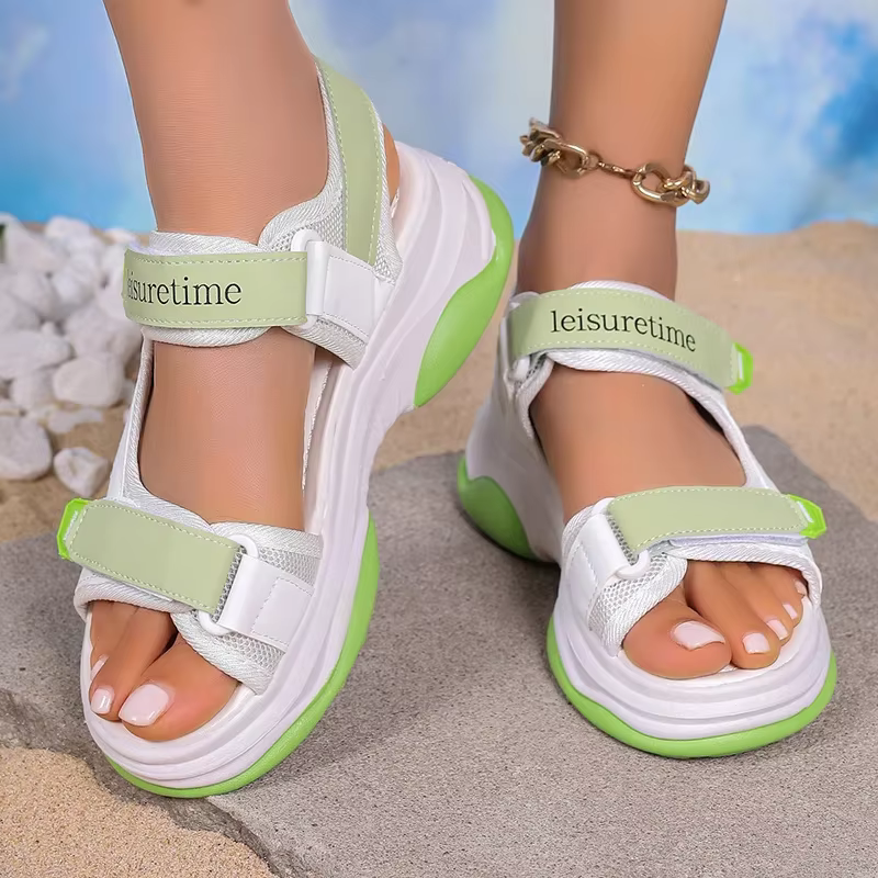 Mode plate-forme sandales à talons compensés pour les femmes été 2025 semelle épaisse antidérapant chaussures de plage femme confortable marche Sandalias Mujer