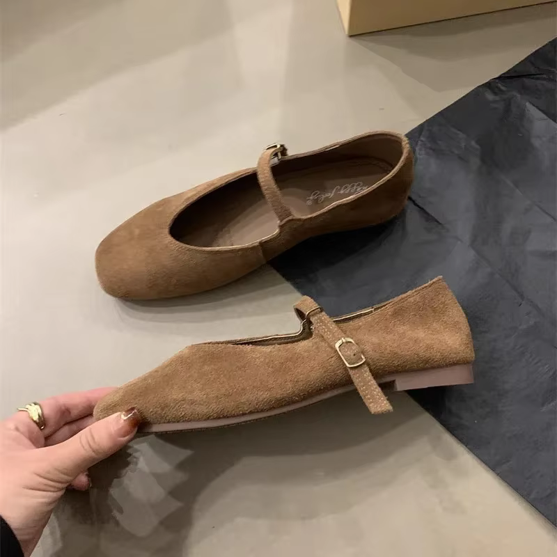 Mocassins Plats en Daim à Orteils Carrés pour Femme, Chaussures Élégantes et Décontractées, Offre avec Livraison, Printemps 2025
