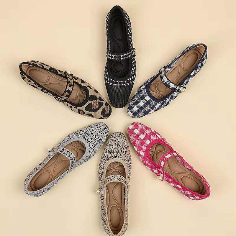 Chaussures plates tricotées pour femmes
