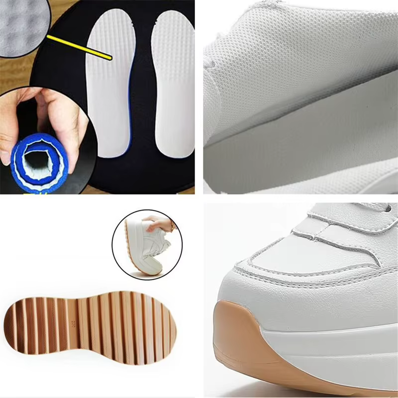 10CM talons chaussures à semelles compensées respirant hauteur augmentée Sneaker femme femmes plate-forme formateurs en cuir véritable automne hiver baskets
