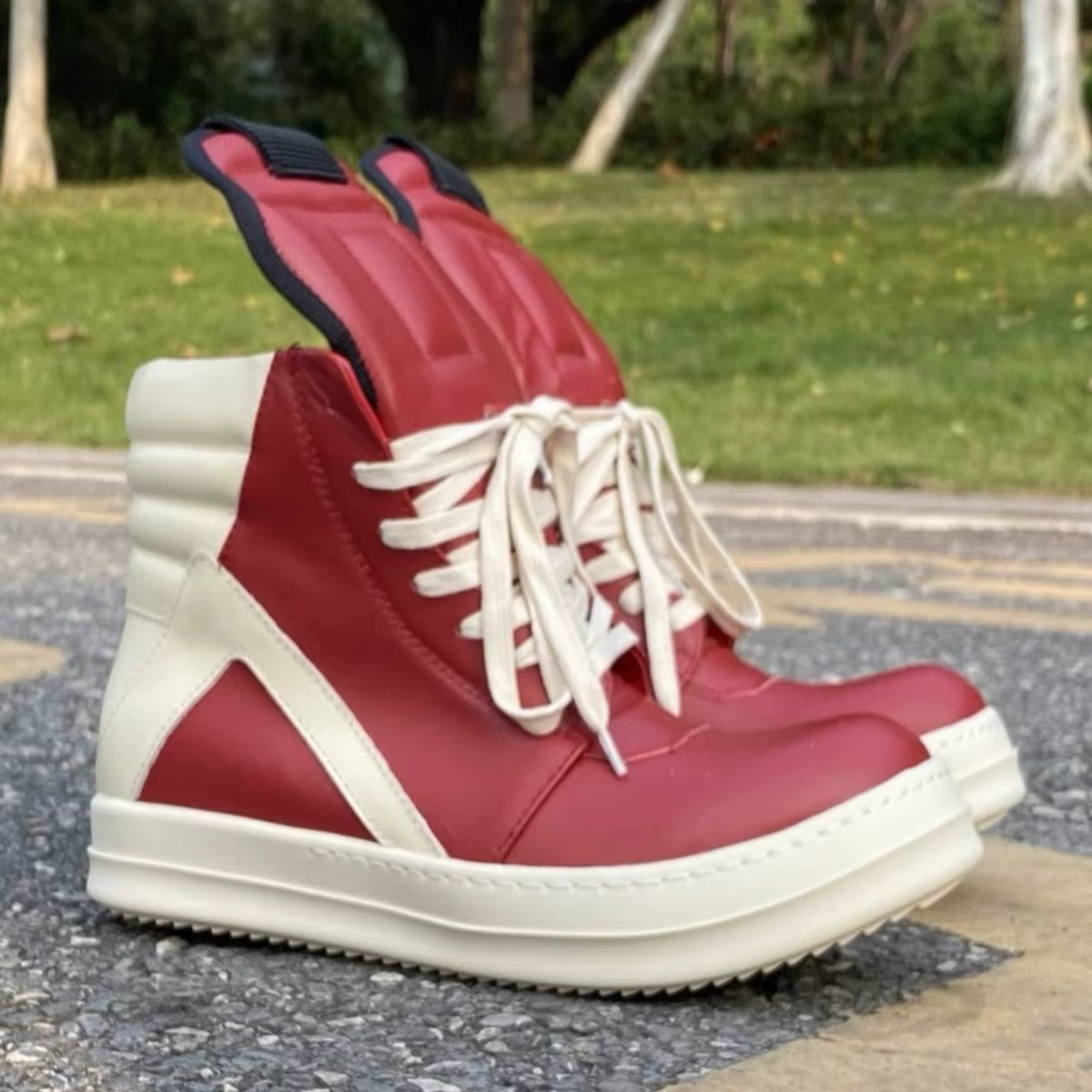 R-o baskets classiques en cuir noir chaussure haute botte noire en peau de vache hommes Sneaker fermeture éclair femmes chaussures décontractées à lacets bottines