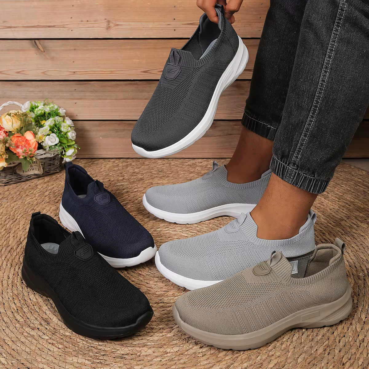 Chaussures décontractées pour hommes en EVA solide - Semelle légère et souple