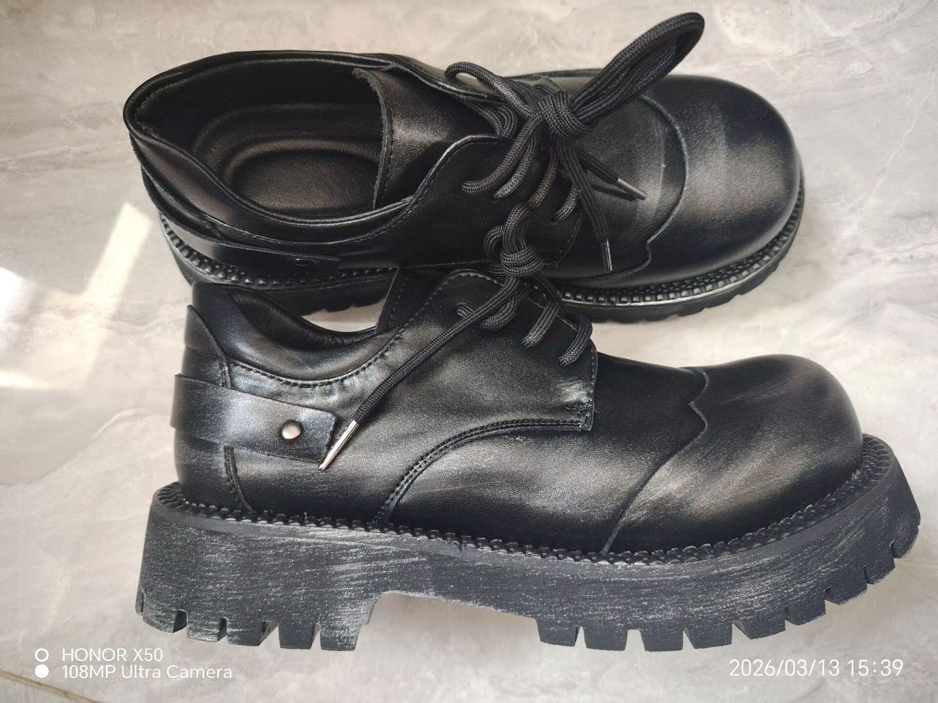 Chaussures Derby à plateforme pour hommes et femmes