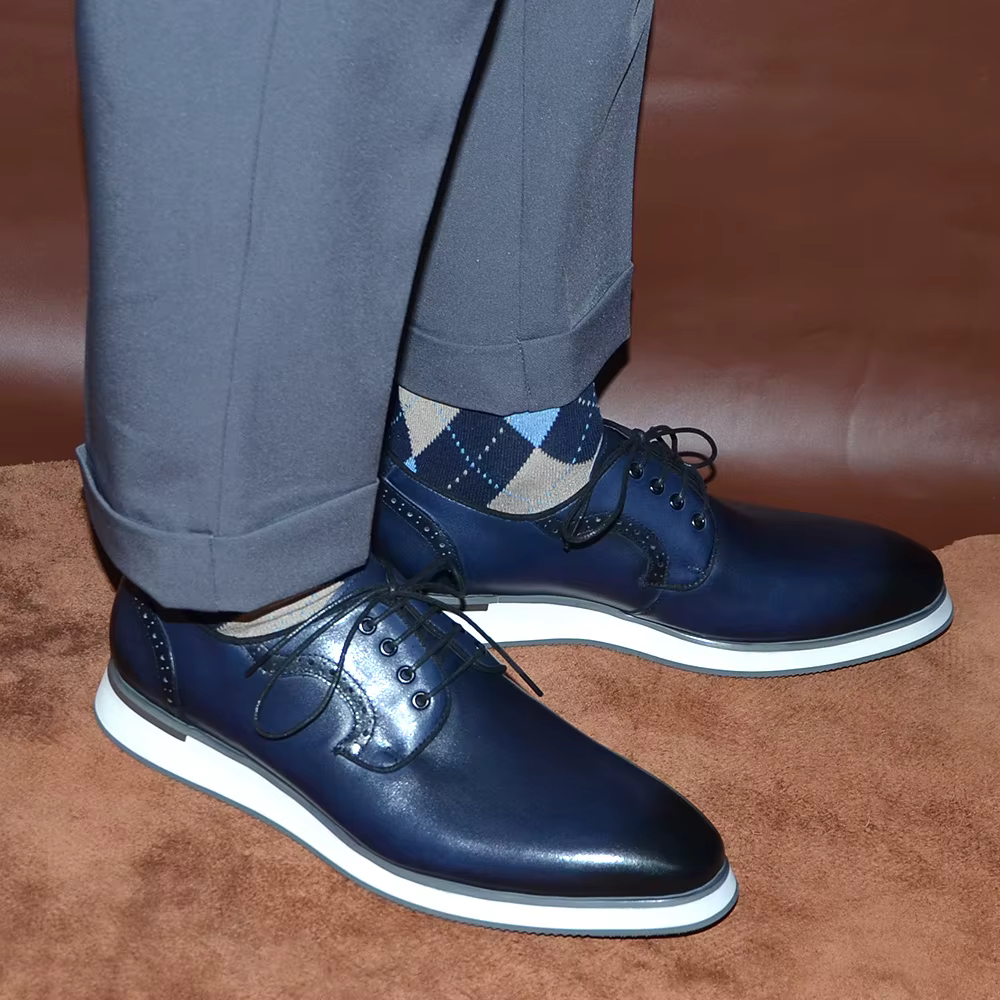 Taille ue 38 à 46 mode décontracté Derby chaussures hommes en cuir véritable Original confortable baskets Shopping