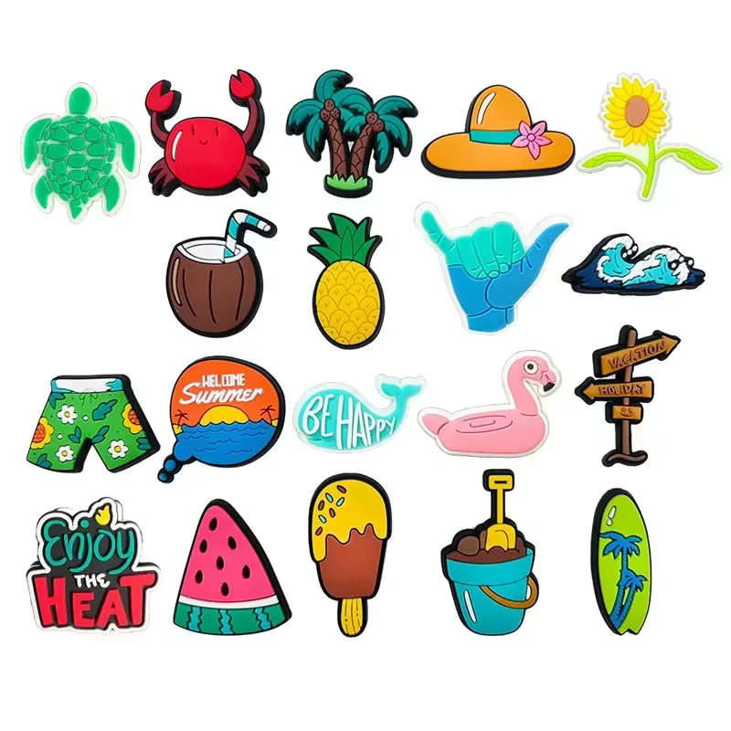 Breloques de Chaussures pour Crocs, Accessoires de Plage, Vacances, Décorations, Épingles, Jeans, Sabots, Clips, pour Homme et Femme