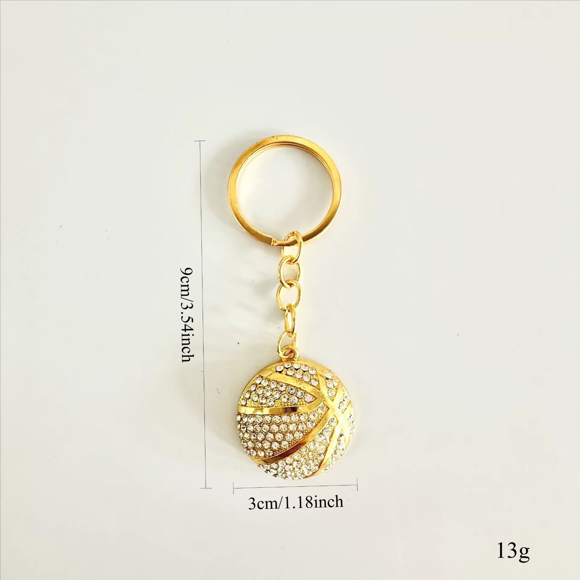 Porte-clés de basket-ball incrusté de diamants