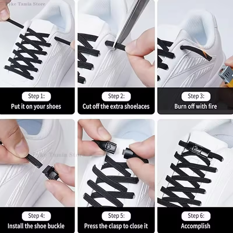 Lacets de chaussures en métal avec fermeture à pression