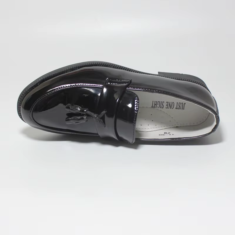 Chaussures en cuir PU verni souple pour garçons et adolescents