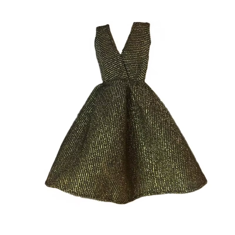 Ensemble de vêtements de poupées de créateurs noir et doré pour poupée Barbie de 30 cm, accessoires, chaussures habillées pour poupées 1/6, cadeau de noël pour filles