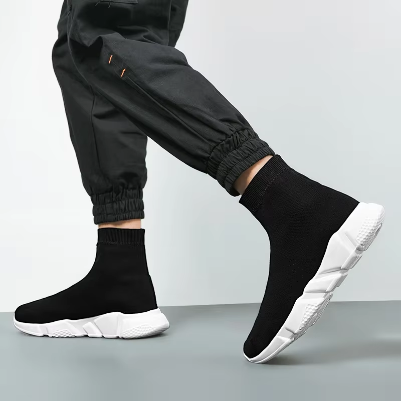 Baskets montantes noires classiques pour hommes