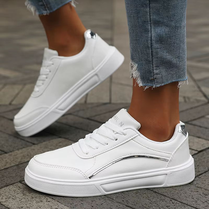 Baskets blanches décontractées pour femmes