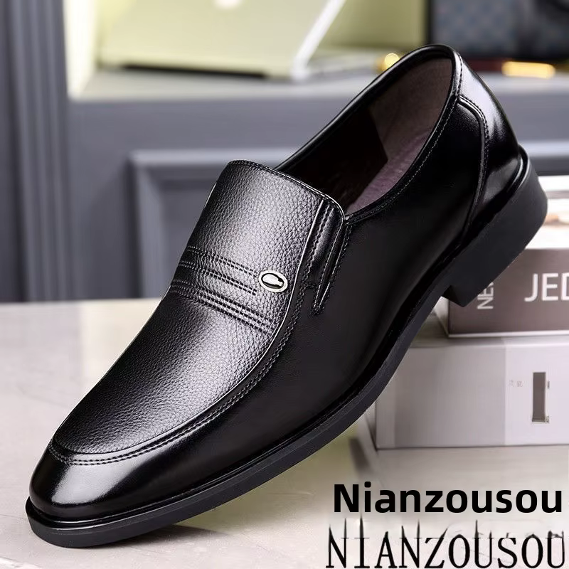 Chaussures en cuir véritable à semelle souple pour hommes