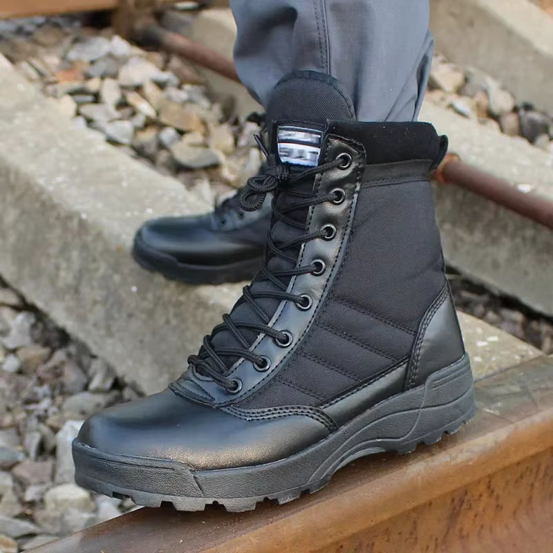 Dulboots-Bottes de saut du désert de force spéciale pour hommes, bottes de randonnée en plein air, chaussures de rinçage, chaussures de sécurité de travail
