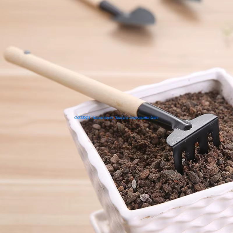 d'outils jardinage compact 367D avec manche en bois pour ameublir le repiquage