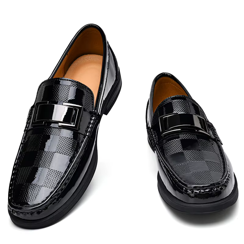 Mocassins en cuir verni pour hommes