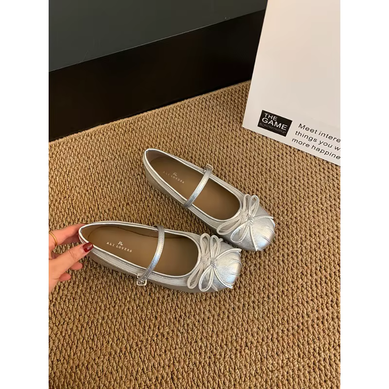 Ballerines françaises exclusives à bouton unique pour femmes