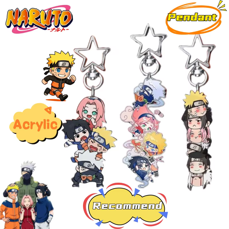 Nouveau porte-clés personnalisé Naruto Uchiha Sasuke, Uzumaki Naruto, personnage de dessin animé, accessoire de cosplay, accessoire de sac, cadeau