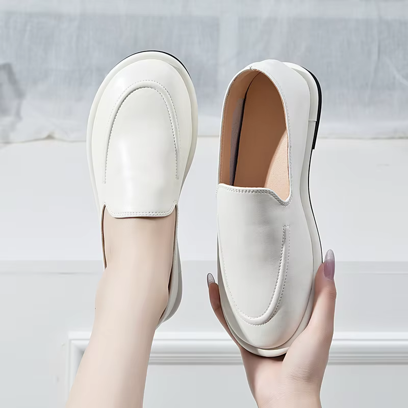 AIYUQI Mocassins Femme 2026 Nouvelle Collection Printemps Bout Rond Chaussures à Enfiler en Cuir Véritable Souples