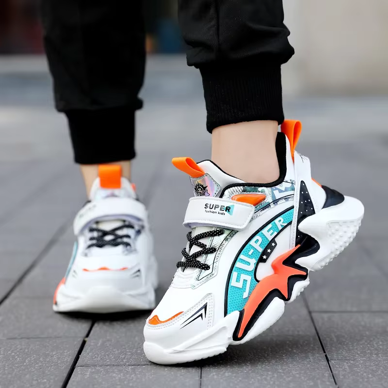 Sport enfants baskets en cuir quatre saisons garçons chaussures décontractées antidérapant