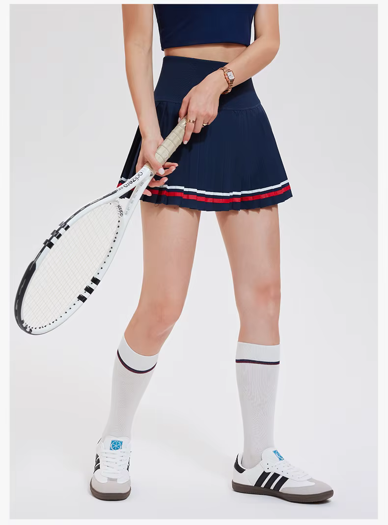 Jupe de sport pour femme, plissée, mi-longue, séchage rapide, avec doublure, idéale pour le tennis, le fitness, le yoga et le badminton