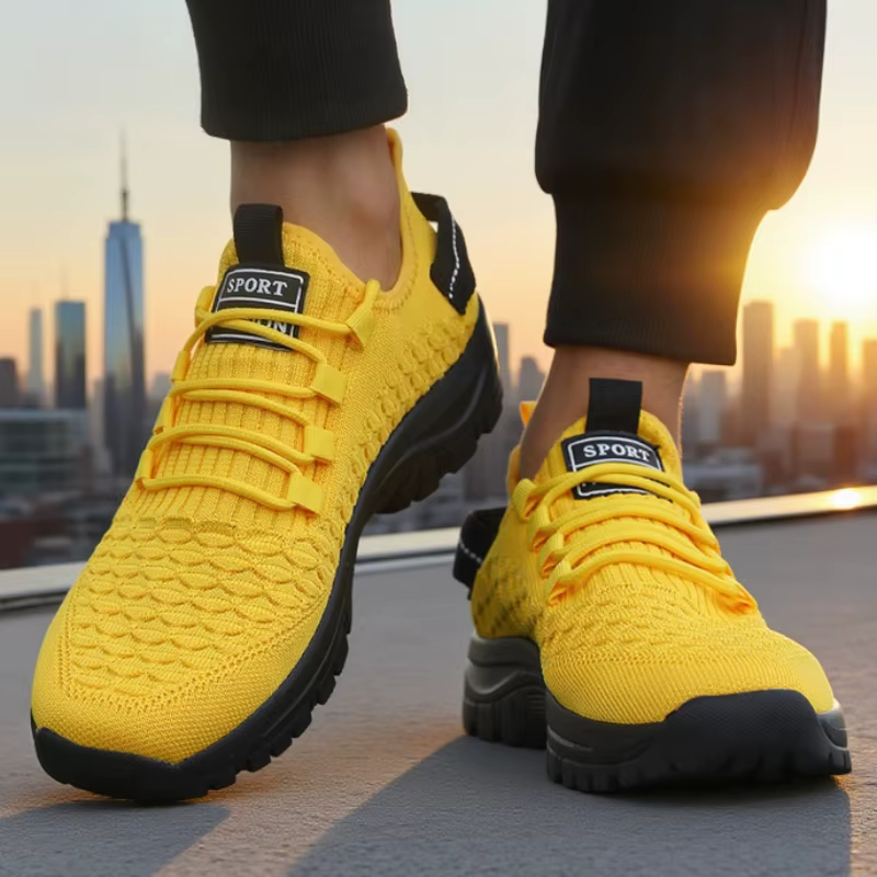 Tendance 2025 hommes maille chaussures de course léger respirant sport baskets mode